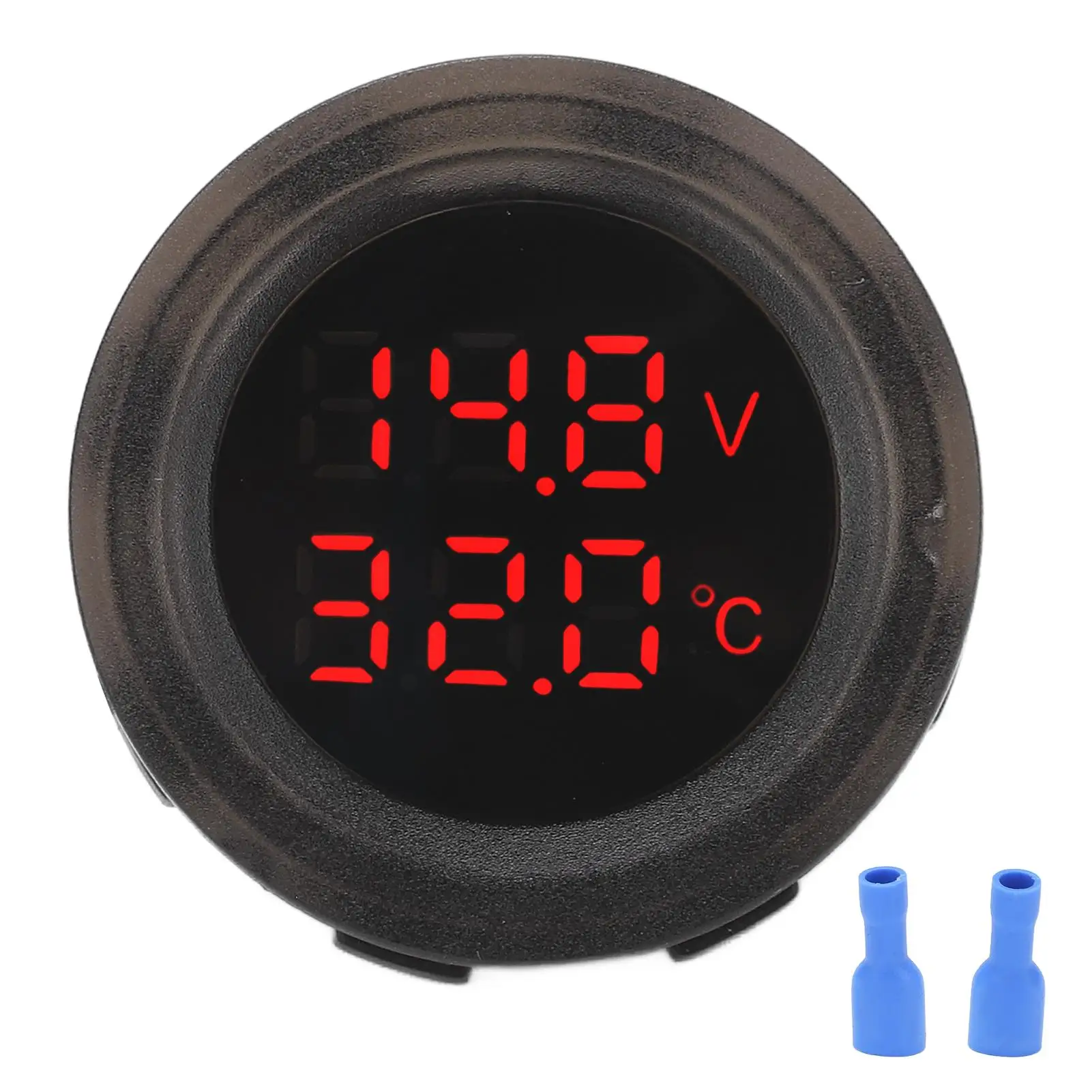 Dual Display Waterproof for car Battery Voltmeter with Clear, Stable Temperature Readings