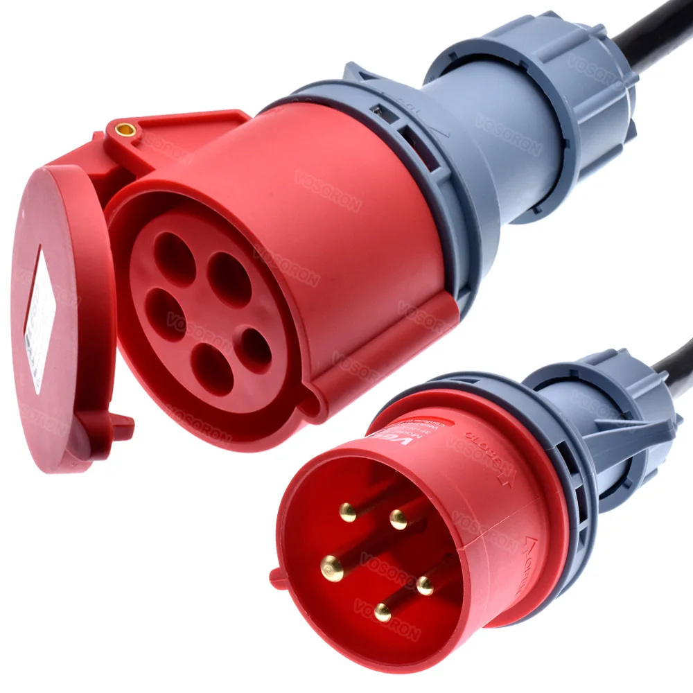 

CEE 32A to 16A Adapter 3 Phase 400V CEE Male to Female 5-pole High Current Adapter with IP44 Protection Class