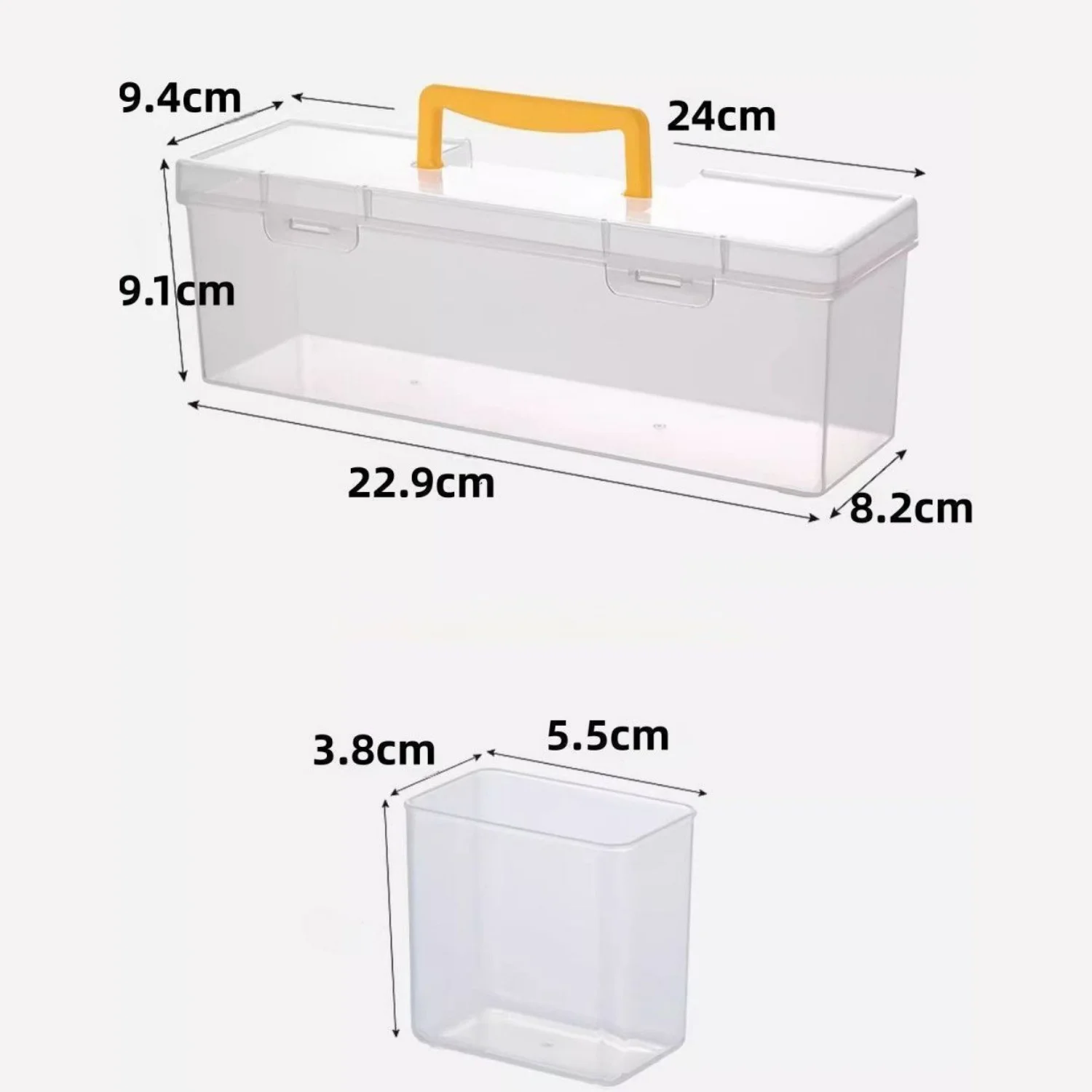 Transparente Kunststoff-Werkzeugaufbewahrungsbox, Organizer mit mehreren Fächern, herausnehmbare Trennwand, für Schrauben, Hardware, Schraubenschlüssel, Spielzeugteile, 2er-Pack – Detail 4