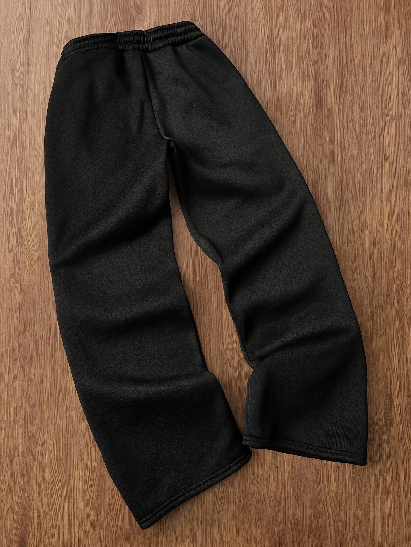 2026 Herren Schwarze Hosen mit Schriftzug, Reine Baumwolle Gerade Geschnittene Hosen, Lässige Jogginghosen mit Elastischem Bund – Detail 14