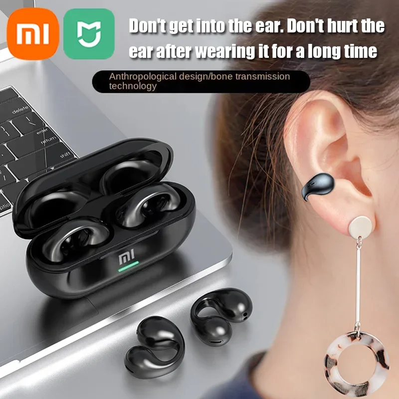 XIAOMI MIJIA T7500 Ear-Clip Bluetooth-compatible Headphones Bone Conduction Earphone Wireless Earbuds 3D Surround Sports Headset