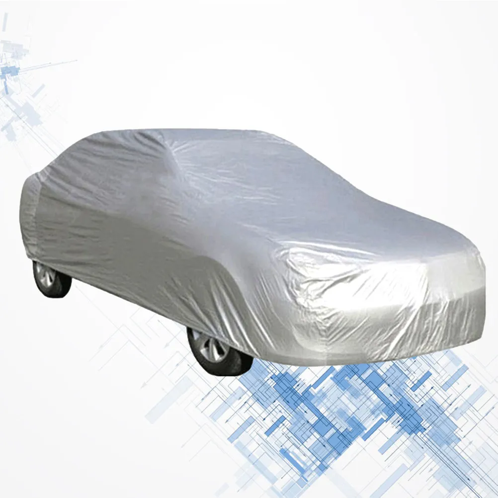

Чехол для автомобиля на лето, защита от солнца, водонепроницаемый, пылезащитный, всепогодный, для малогабаритных автомобилей, термостойкий, размер L, серебристый