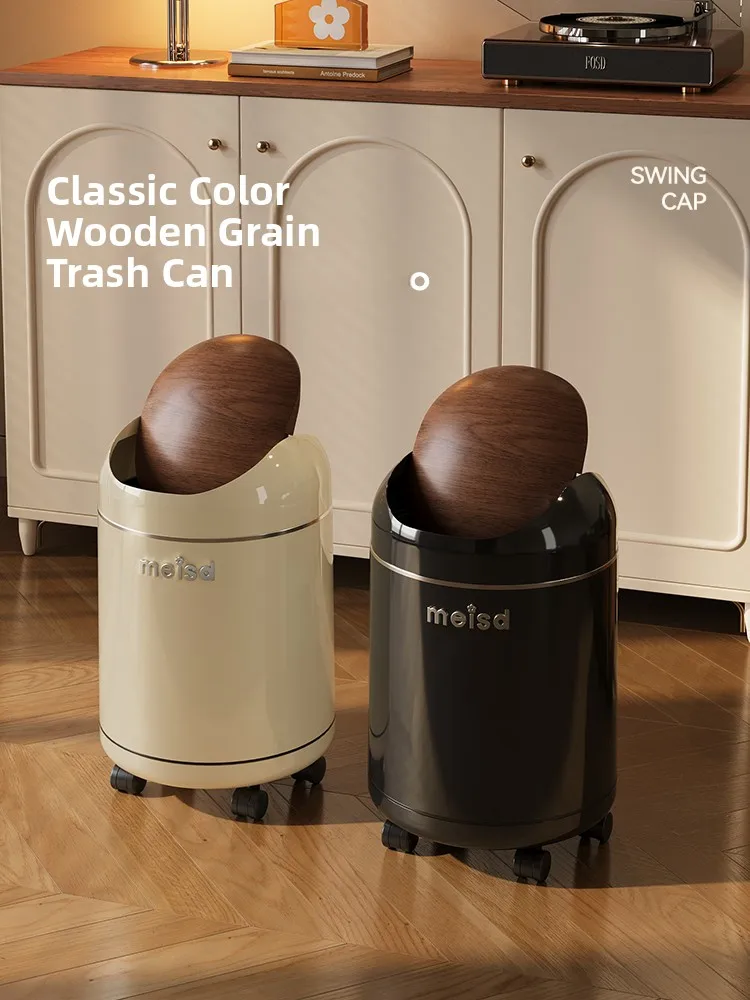 meishi-da-large-capacity-trash-can-with-lid-and-wheels-for-living-room-home-use-2026-new-style-vintage-flip-cover-high-aesthetic