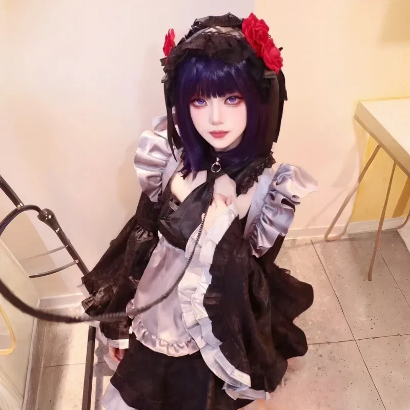 Disfraz de Kitagawa Marin Amine My Dress Up Darling Marin Kitagawa vestido negro uniforme JK mujer conjunto completo fiesta de Halloween niñas