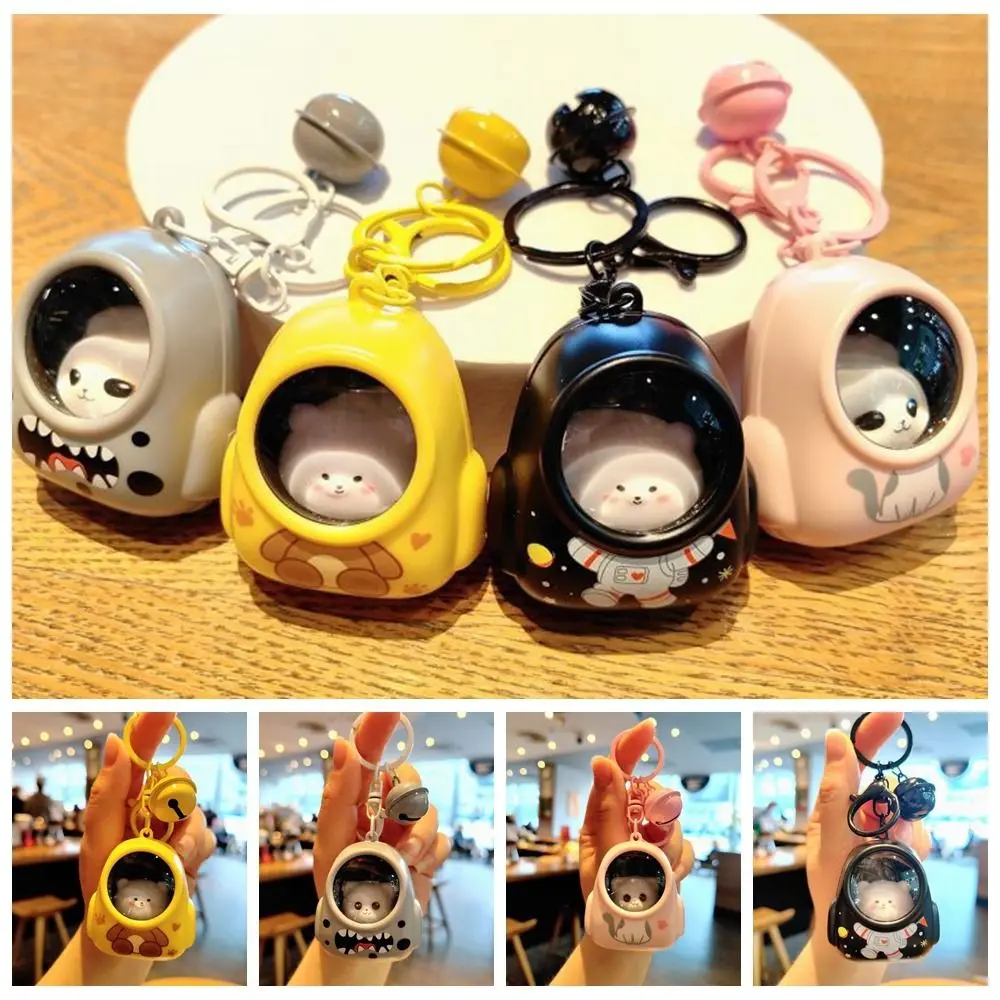 فريد القط على ظهره أضواء مفتاح سلسلة حقيبة سحر الدب الكرتون الحيوان المفاتيح على ظهره قلادة الكورية نمط حقيبة أنيقة سحر المرأة