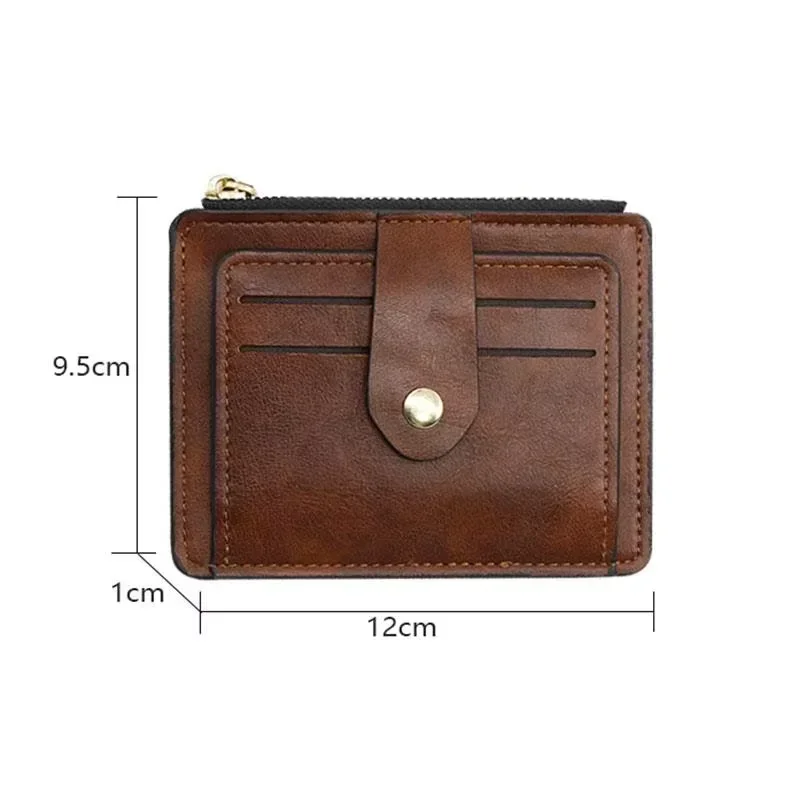 2025 New Men Fashion Credit ID Card Holder Wallet Męski wąski skórzany portfel z kieszenią na monety Markowa designerska brązowa torebka biznesowa