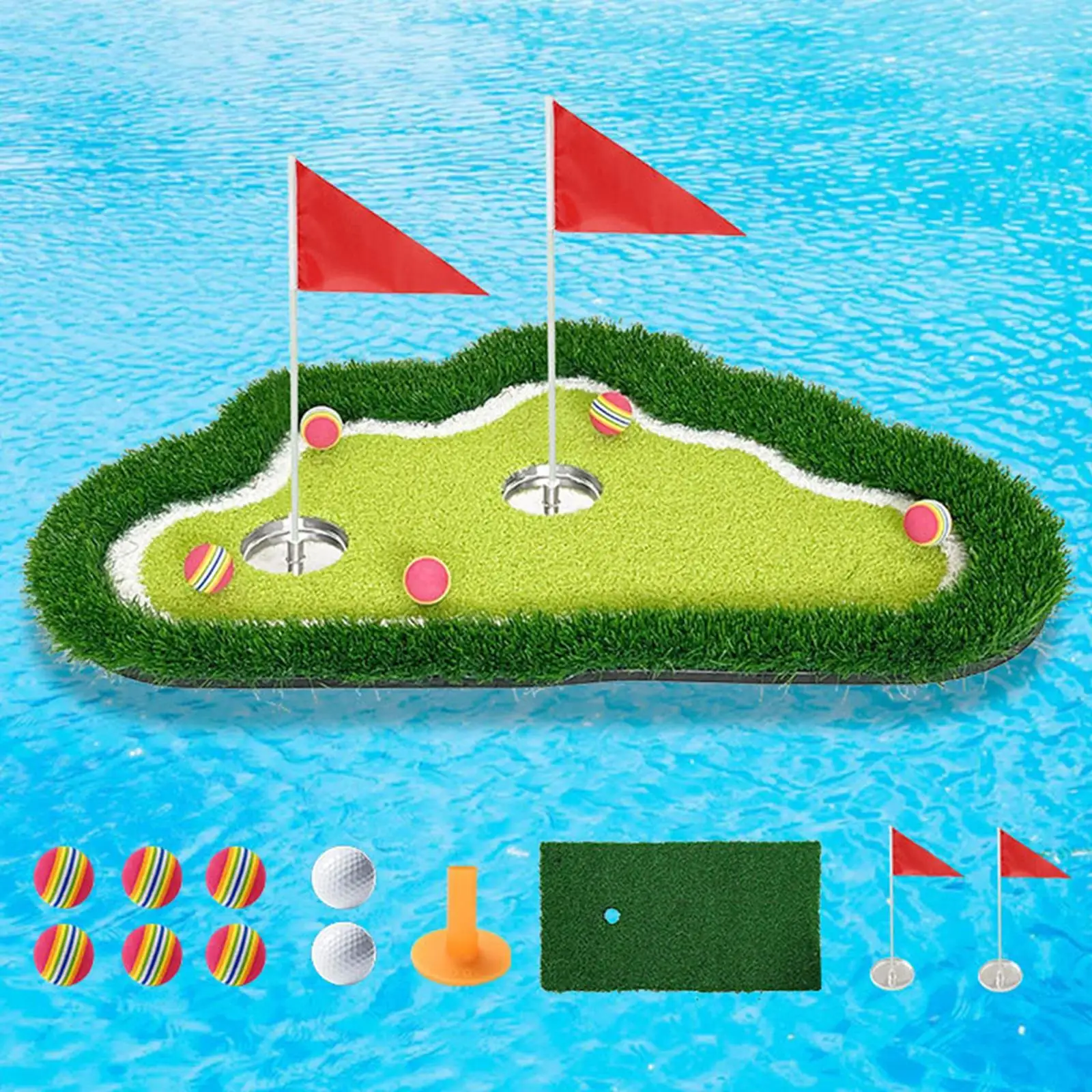 

Floating Golf Putting Mat Golf Hitting Mat for Game Lake Outdoor Activities