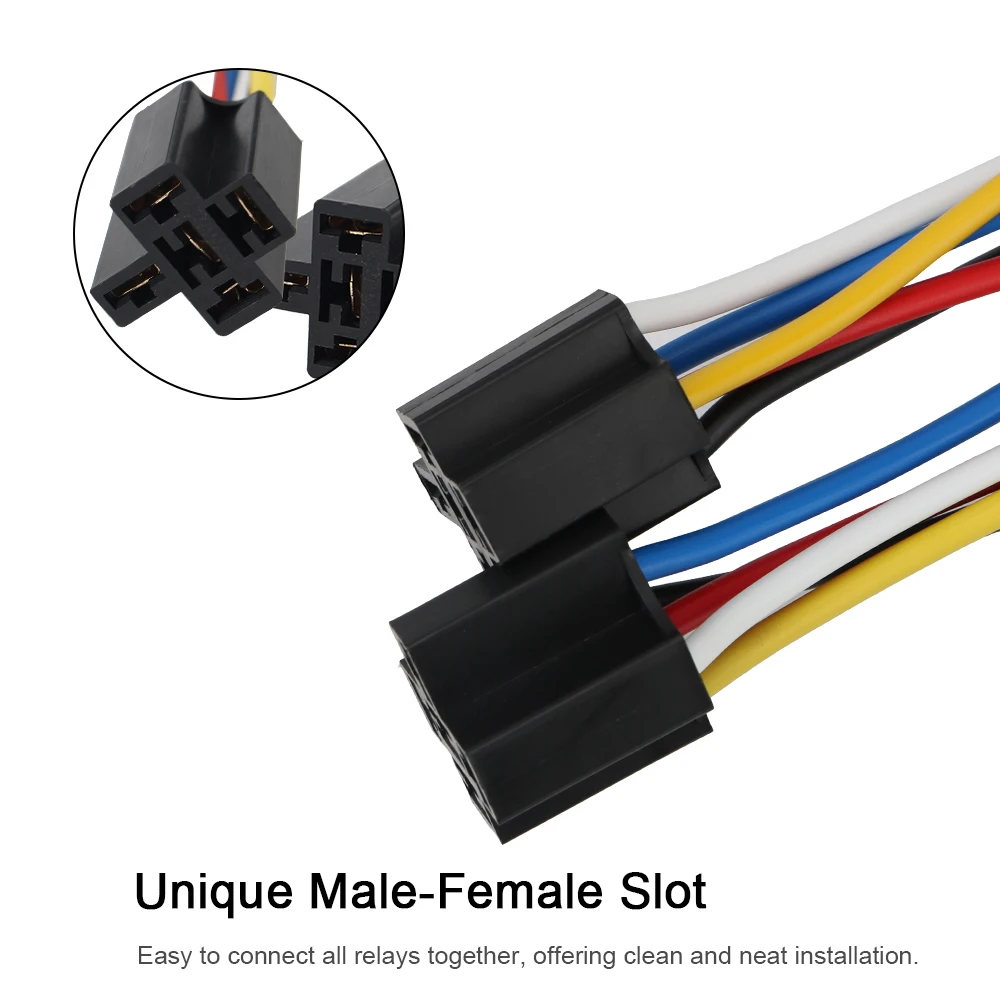 Relay Switch Harness Set 30A with Wires Car Fuse Car Accessories 5 Pin SPST Automotive Electrical Relays 5pcs/set Blade Fuse