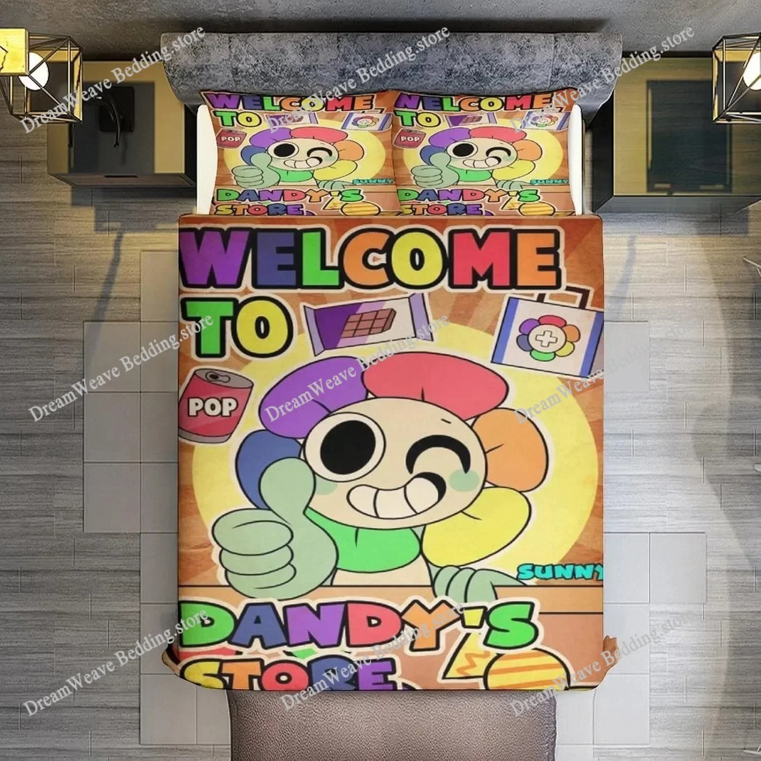 

Game D-Dandy's World Bedding Set 3D Printed Duvet Cover Set with Pillowcases Boy Teens Kids Birthday Gift Soft Cute Bedclothes