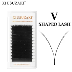 XIUSUZAKI-pestañas postizas con forma de V, extensiones de pestañas con volumen mega, 0,05mm, malla de maquillaje