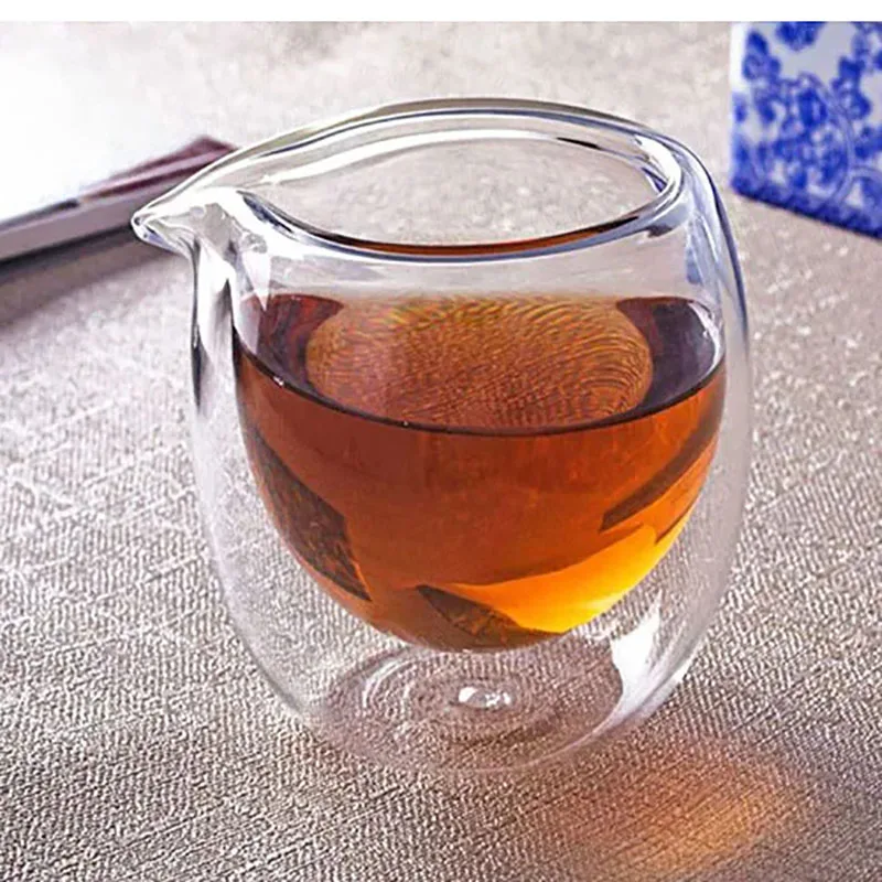 100ml/200ml Heat-Resisting Clear Double Wall Layer Glass Tea Pitcher Gongdao Tea Cup Cha hai fair mug