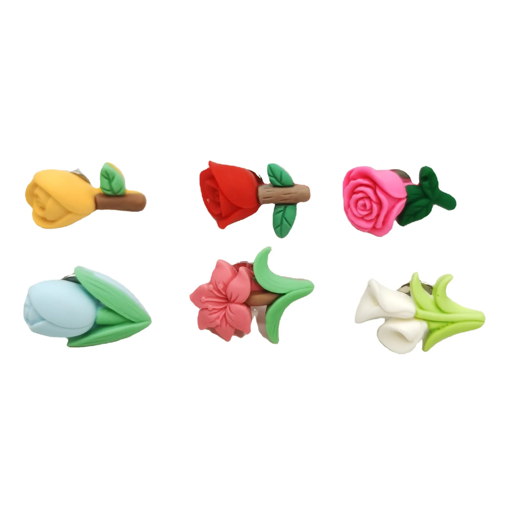 Bview Art 20/50 قطعة من مسامير الإبهام على شكل زهرة الراتنج - دبابيس ضغط إبداعية لتزيين جدران الصور، دبابيس رسم المكتب للوحة الإعلانات #5