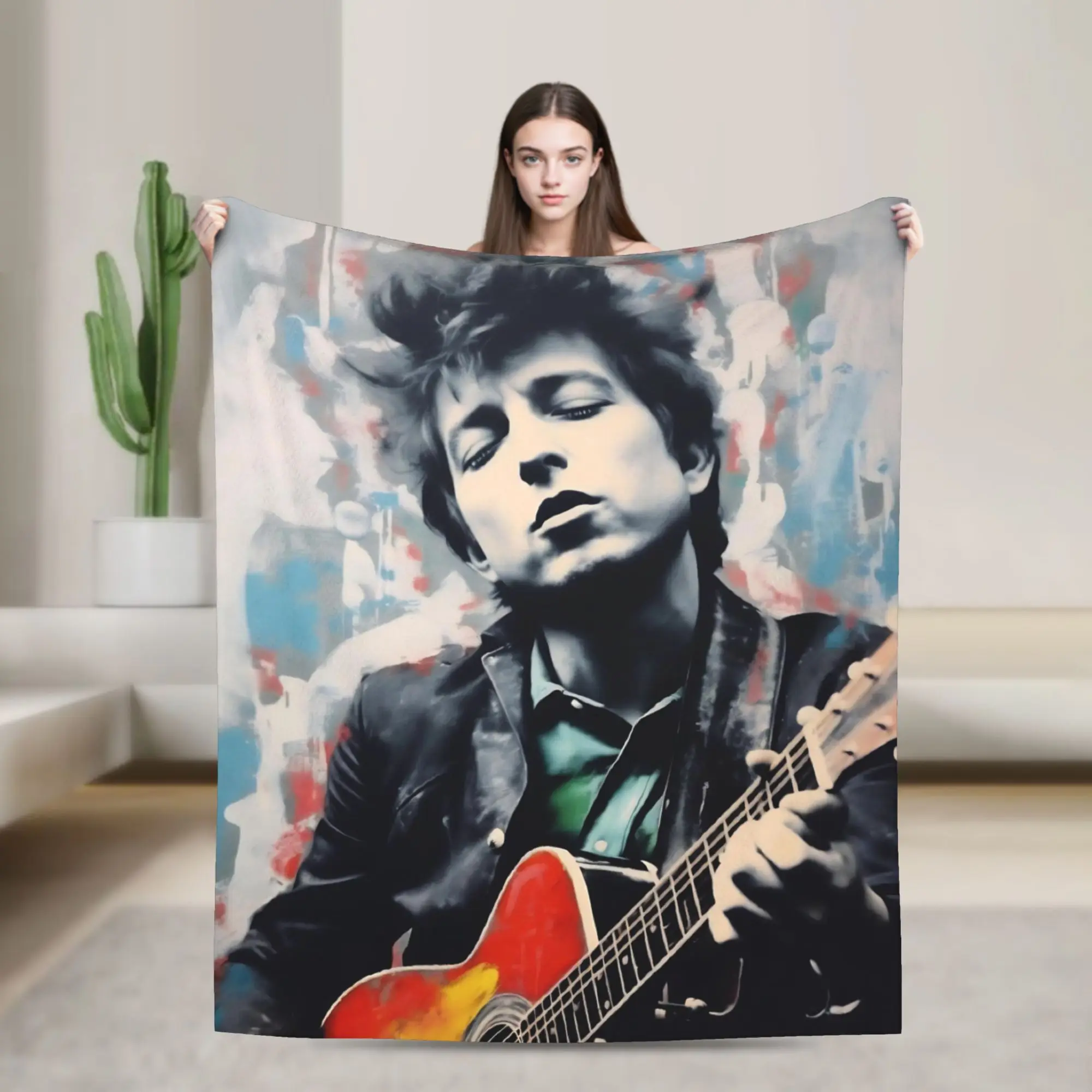 Bob Dylan Singer Throw Blanket for Couch  Soft Fuzzy Plush Blanket 50x60 Inches Multi-size Bedspread for All Seasons