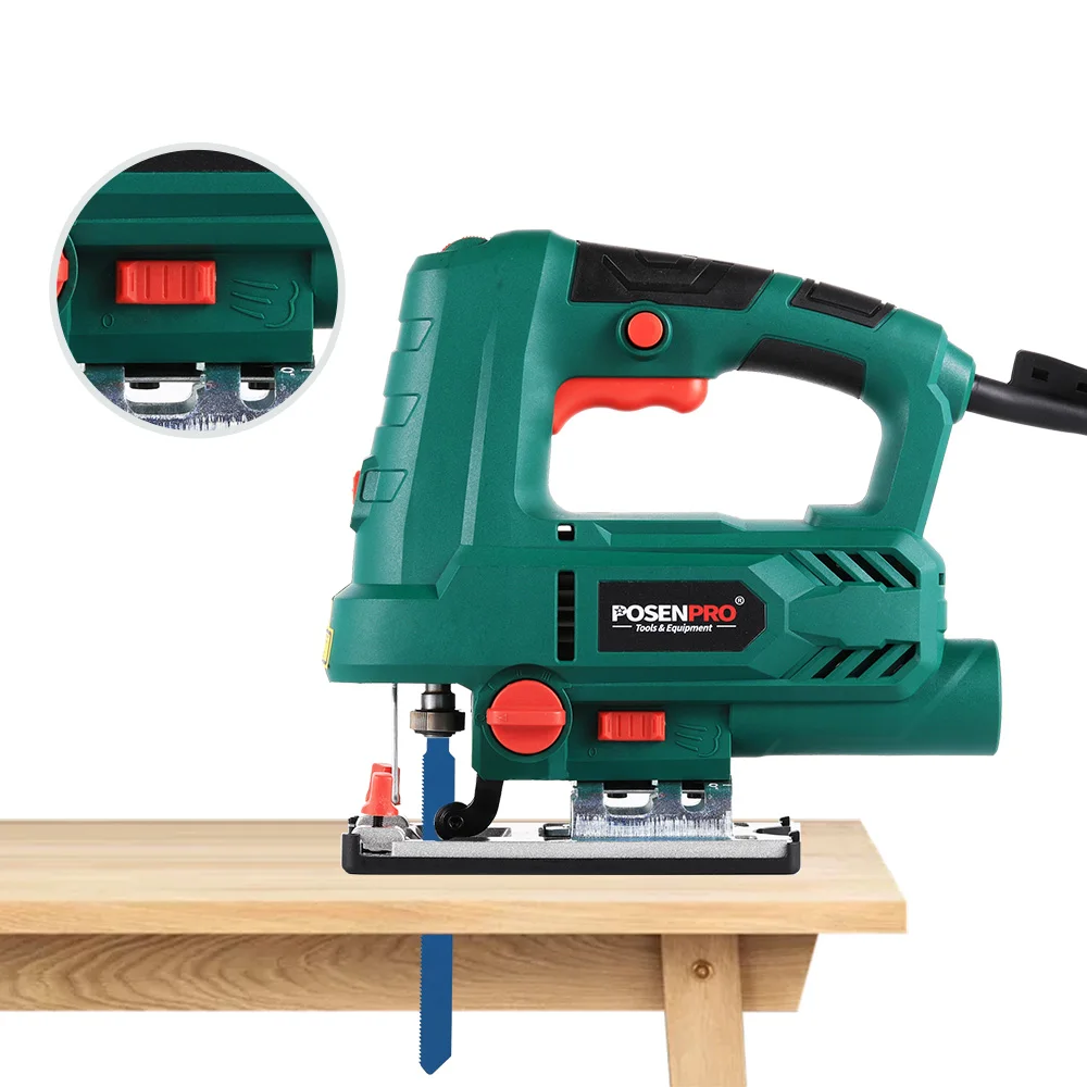 POSENPRO 800W JIG SAW Electric Circular Saw,Multi-Functional Woodworking/Steelworking Handheld Saw with Bevel Cutting Capability