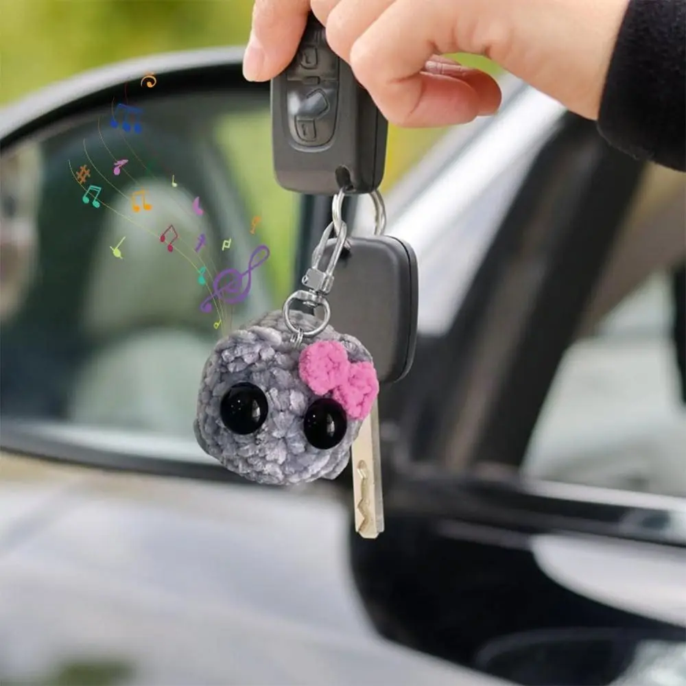 Creatieve Chenille Sad Hamster Hanger Gevulde Pop Hangende Ornament Tas Hanger met Geluid Muziek Auto Sleutelhanger Tas Accessoires