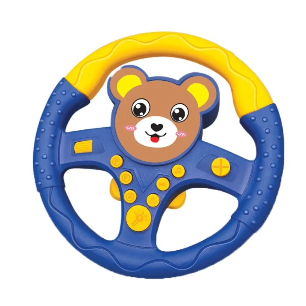 

360 ° Rotation Cartoon Copilot Steering Wheel Multi Functional Montessori Simulation Steering Wheel Early Education Simulation