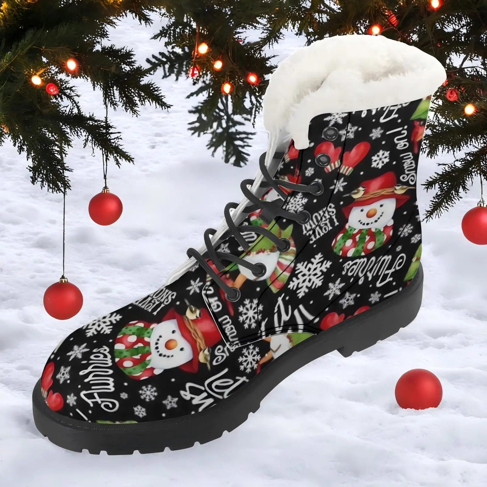 لطيف ثلج الكرتون طباعة أفخم الأحذية عارضة الأحذية منتصف العجل الأحذية المألوف الكلاسيكية تنوعا الخريف والشتاء الأحذية