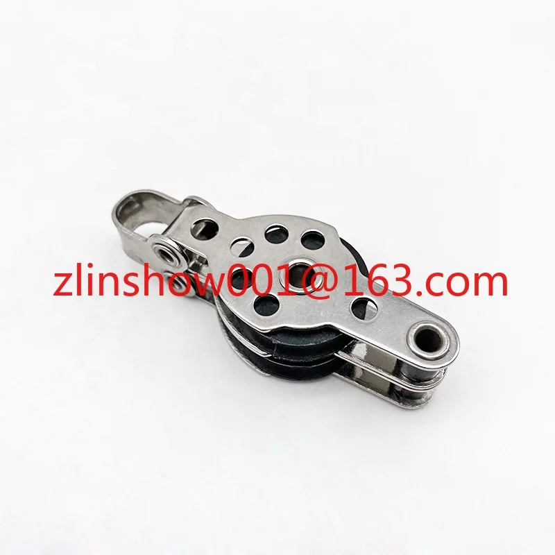 Marine Boot Zubehör Edelstahl Doppel Nylon Scheiben Flaschenzug für 4mm Seil