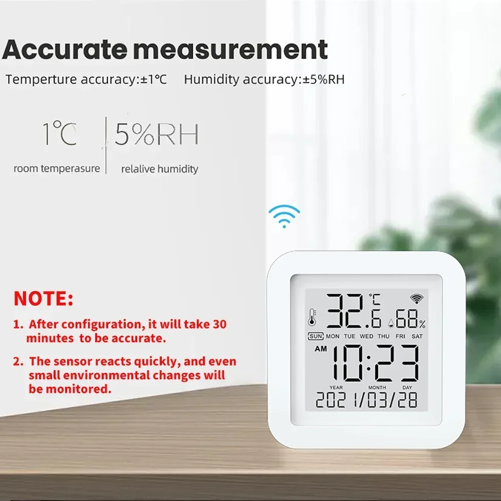 Sensore di temperatura e umidità Tuya WIFI per Smart Home var SmartLife termometro igrometro supporto Alexa Google Assistant