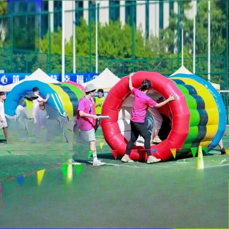 Five-ring grass roller outdoor inflatable Tetris team building equipment