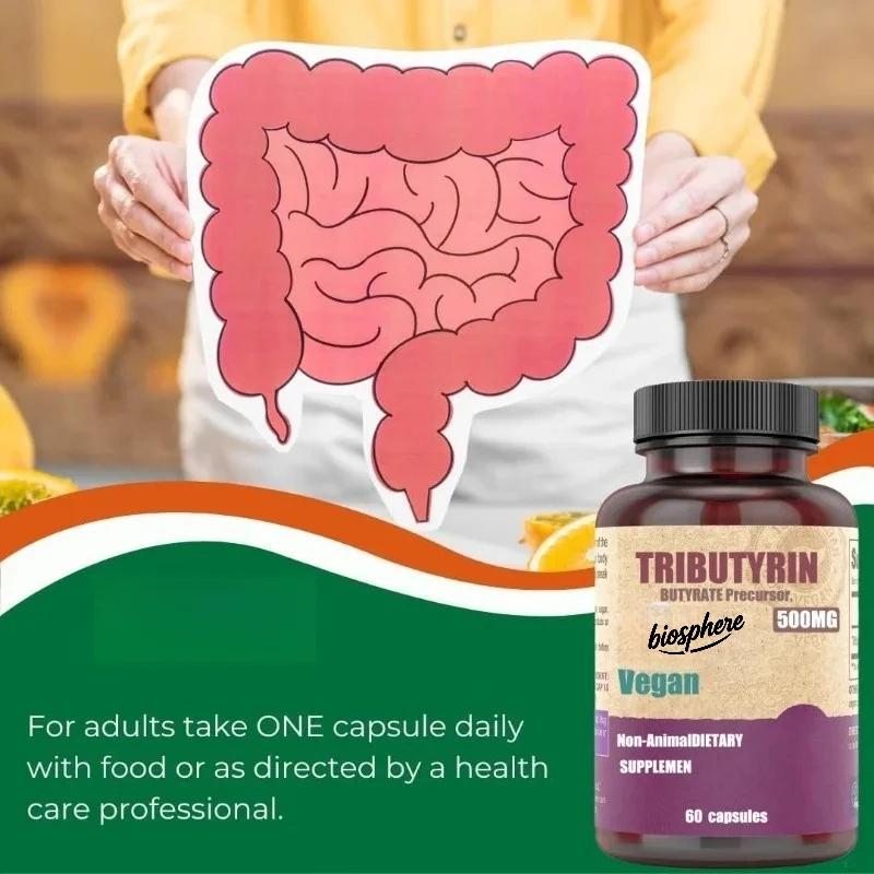 

Butyric acid supplement, 500mg vegan capsules -60 capsules for digestive and intestinal health support