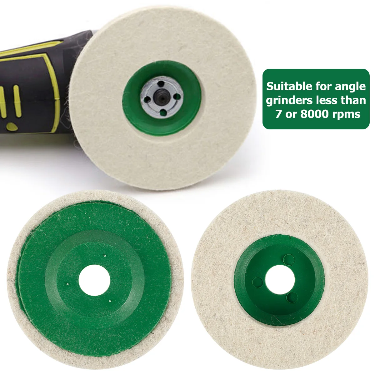 Disco de pulido de fieltro para amoladora angular, almohadillas de pulido de lana para Metal, mármol, vidrio, cerámica, 4 pulgadas, 100mm, 10 piezas