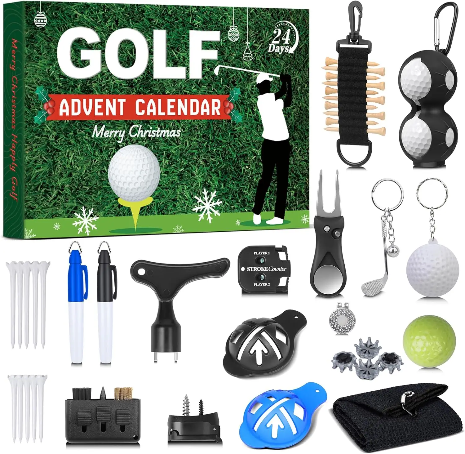 

Golf Advent Calendar for Men Teen Boy, 24-Day Christmas Count-down Calendar for Father, Husband, Boyfriend, Xmas Holiday Gift