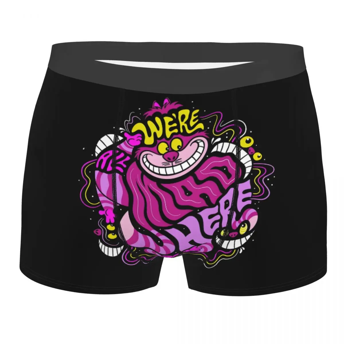 

Мужские шорты-боксеры с чеширским котом на заказ, нижнее белье с 3D принтом, трусы, мягкие трусы