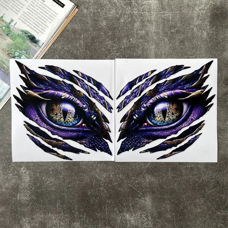 ملصقات الدراجات النارية عيون الوحش تعديل مقاوم للماء المصباح تعديل ملصق التلاميذ الثنائية لسيارات الدفع الرباعي RV التخييم NIU Emma