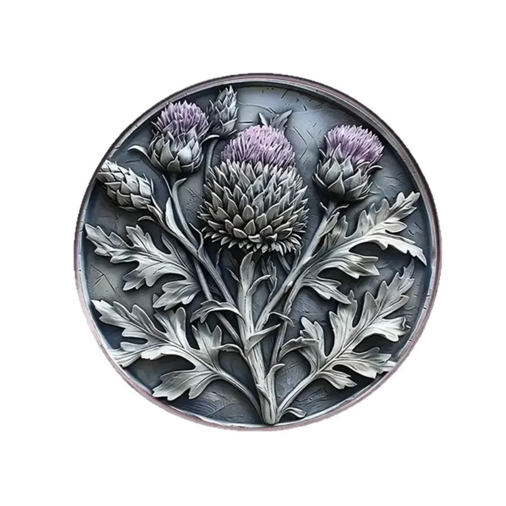 Guardian Flower Curved Dropping Glue Brooch Retro Scottish Thistle Flower Pin Banquet Costumes Decorations Accessories Gifts