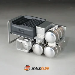 Scaleclub Model 1/14 do ciągnika Regal Volvo Fh750 Upgrade Battery Box Gas Tank With Pedal For Tamiya Lesu Rc Truck Trailer