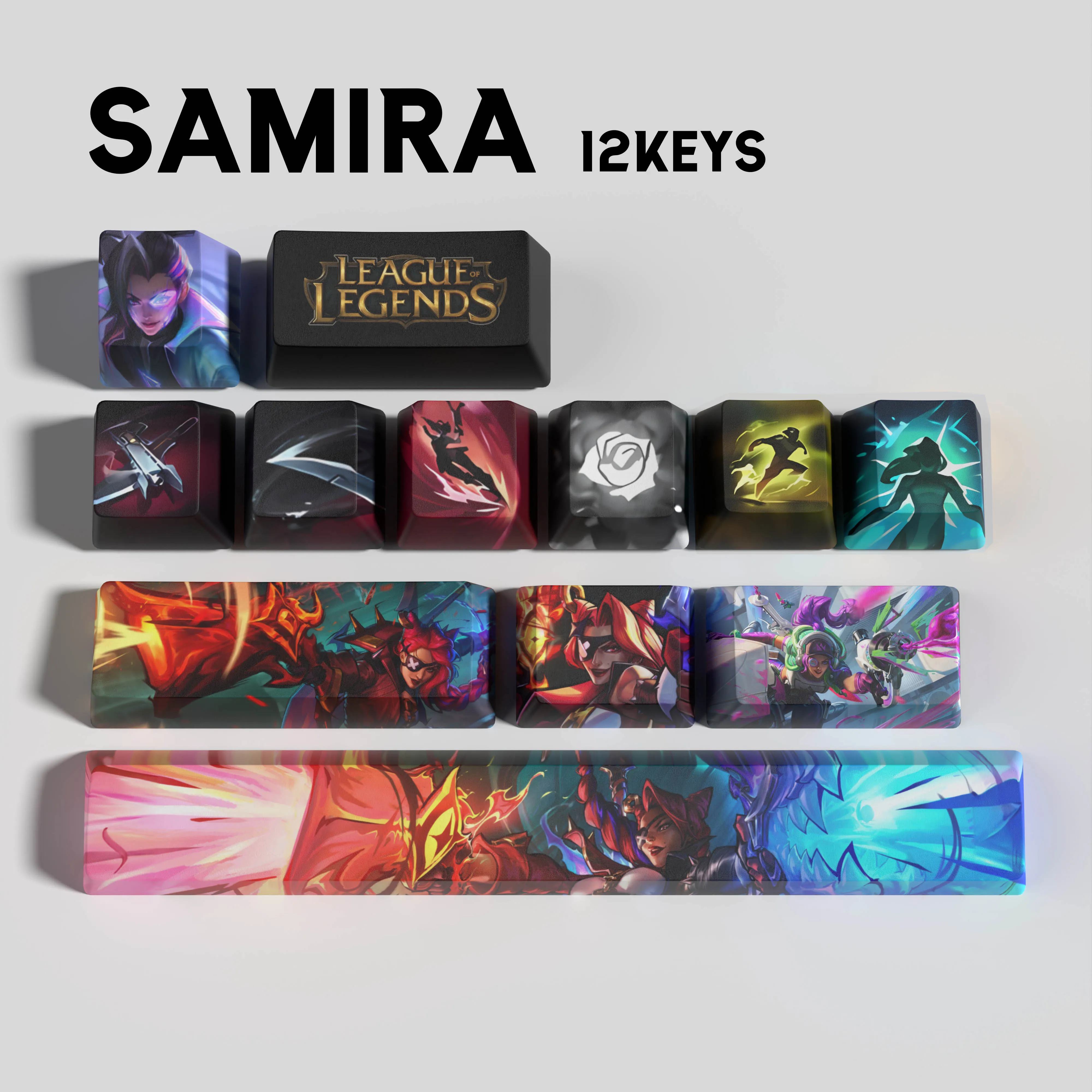 

samira keycaps League of Legends keycaps game keycaps OEM Profile 12keys PBT dye sub keycaps