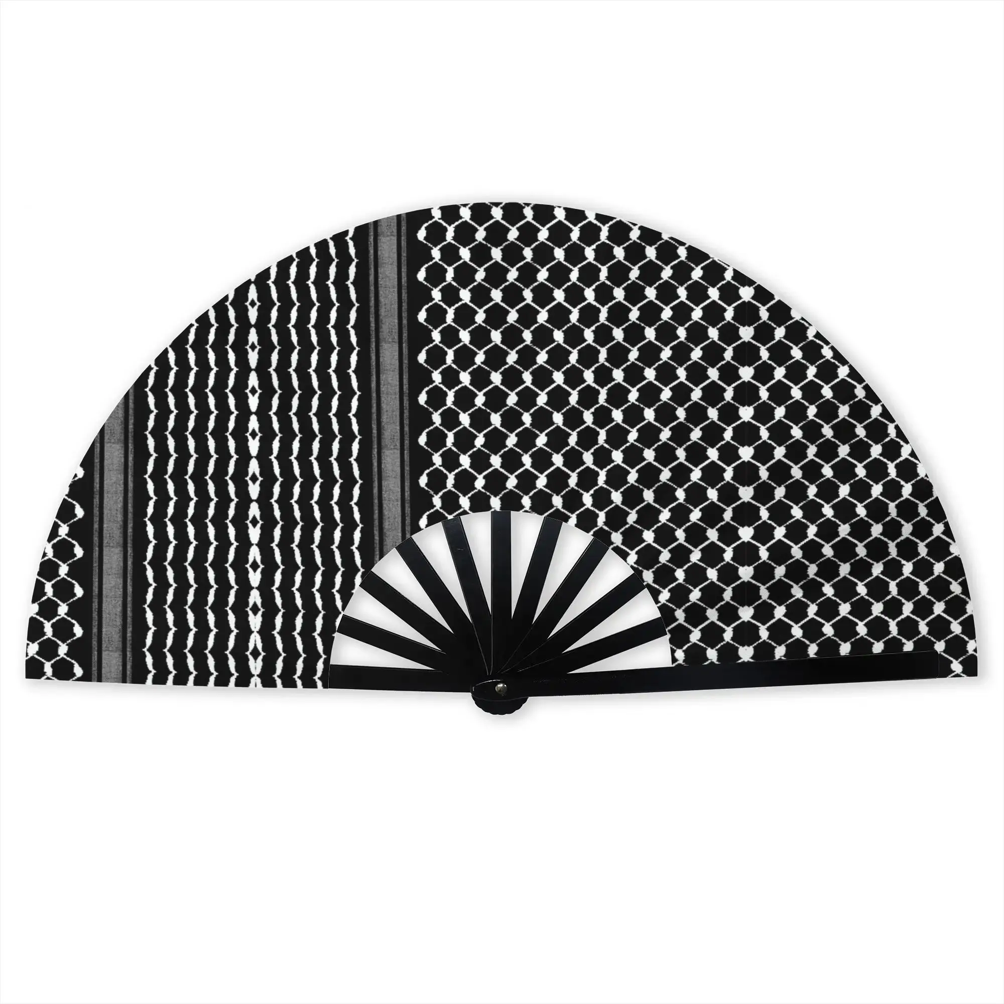 Palestinian Traditional Hatta Kufiya Hand Fan  Gift Party Palestine Arabic Keffiyeh Durable Folding Fans Unique Bulk Pack Fan