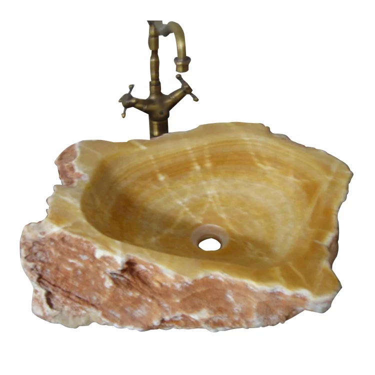 Marble Stone Sink Topaz Lavabo Balcony Irregular Shape Washbasin Stone Washbasin Household Bathroom