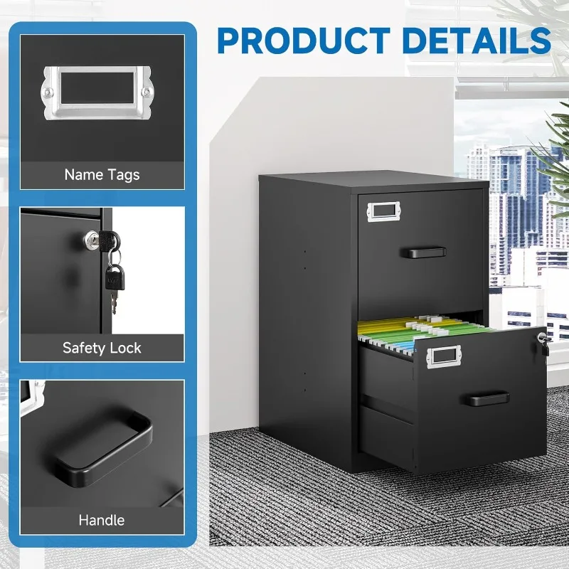 

2 Drawer File Cabinet With Lock Vertical Filing Storage Cabinet Office Home Steel Vertical File Cabinets For Letter Size File Ca
