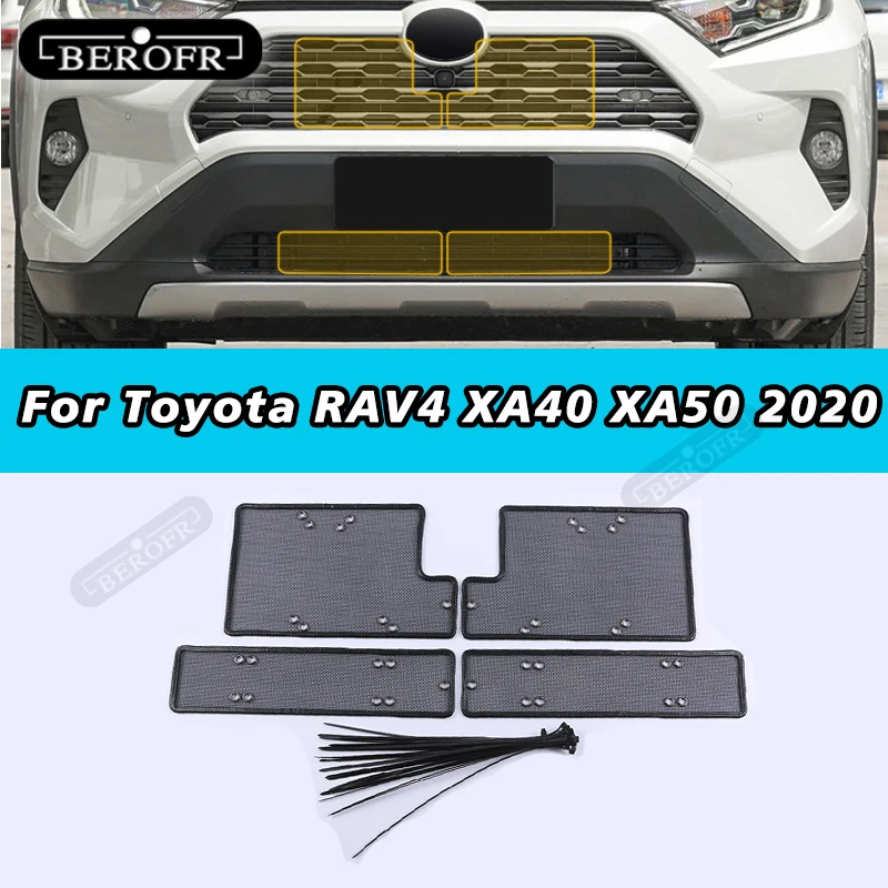 Car Insect Proof Net For Toyota RAV4 XA40 XA50 2016-2020 Water Tank Cover Racing Grid Protective Net Condenser Auto Accessories