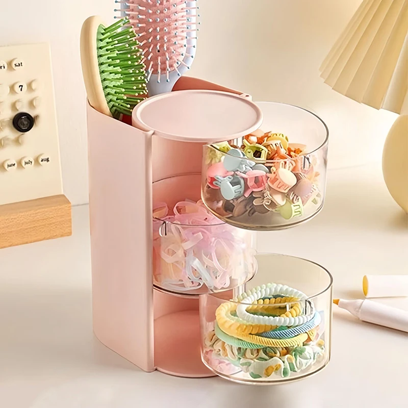 

1Pc Rotatable Makeup Brush Holder - With Hair Brush Holder Hair Accessories Organizer Desktop Cosmetic Storage Rack