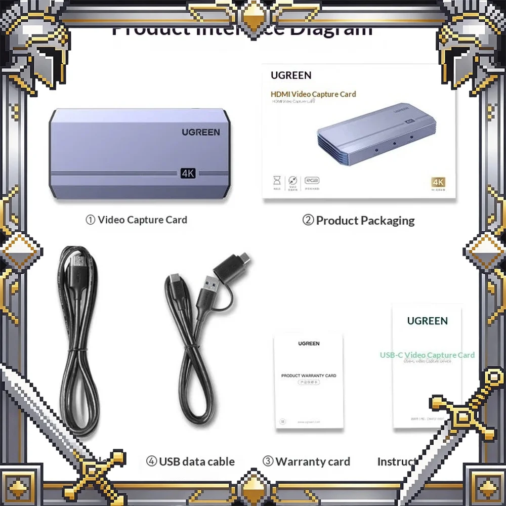 UGREEN CM700 HDMI Video Capture Card 4K 60Hz 240Hz HDR Loop Out for Gaming Streaming Meeting