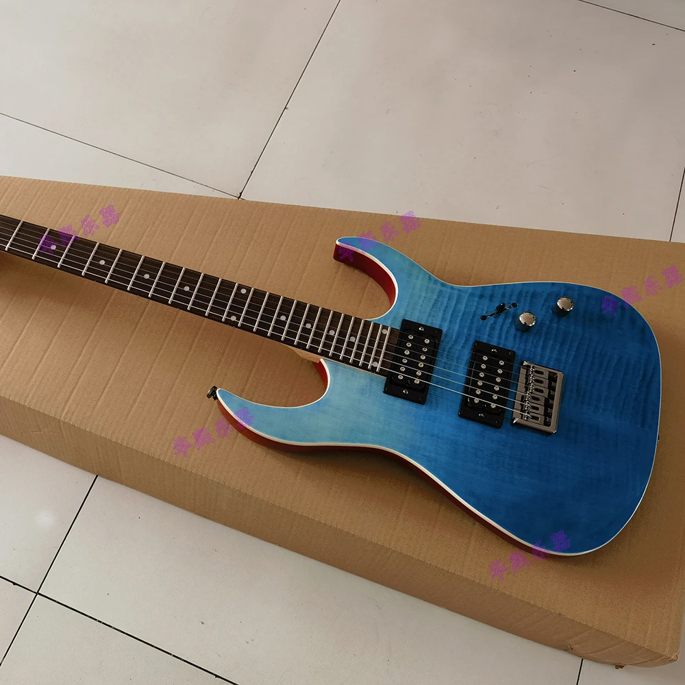 RG electric guitar,flame maple top,high quality pickups,high grade nickel-plated components