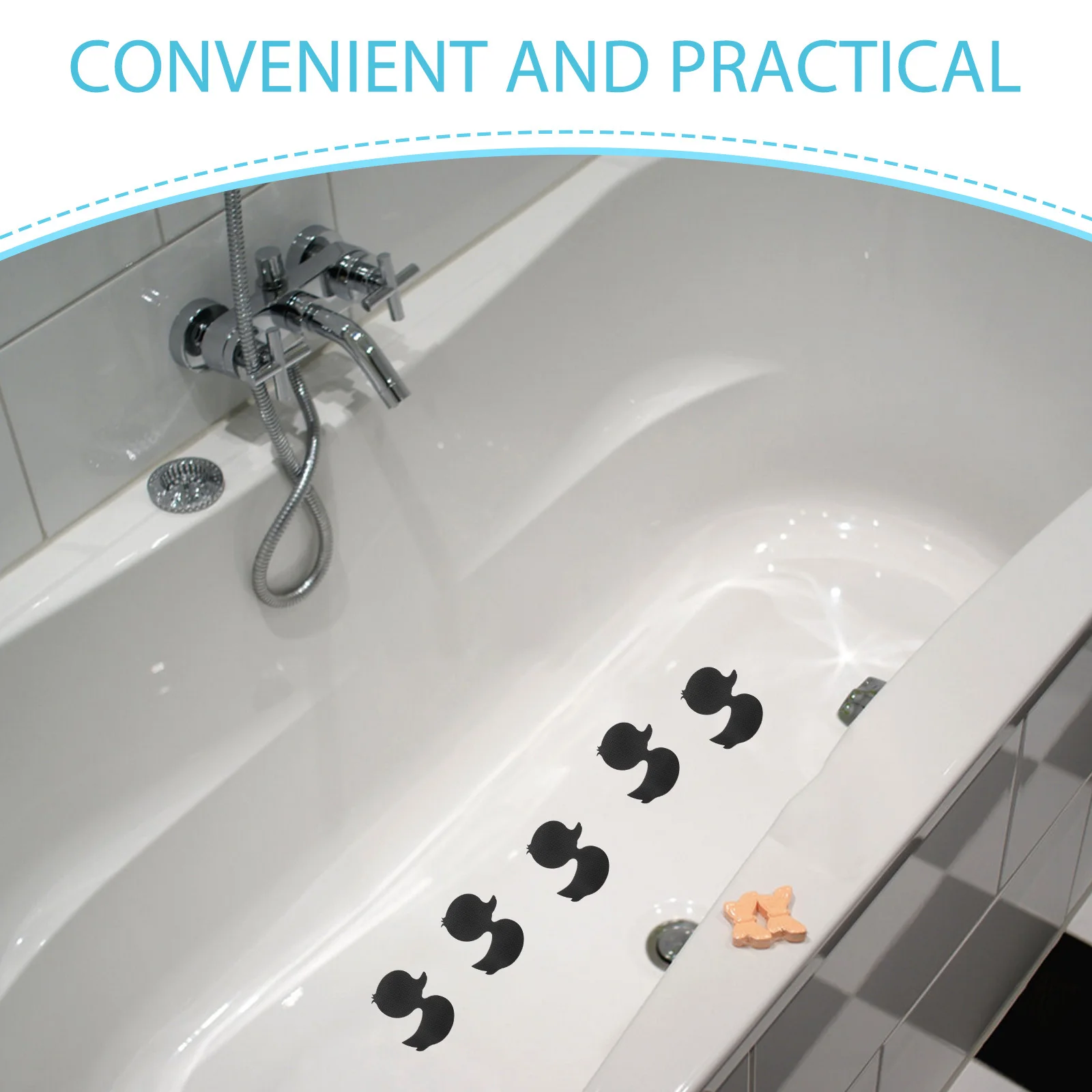 

12Pcs Cartoon Anti-Slip Bathtub Stickers Peva Non-Skid Decals for Bathrooms Pools Stairs Easy Install Bathtub Stickers