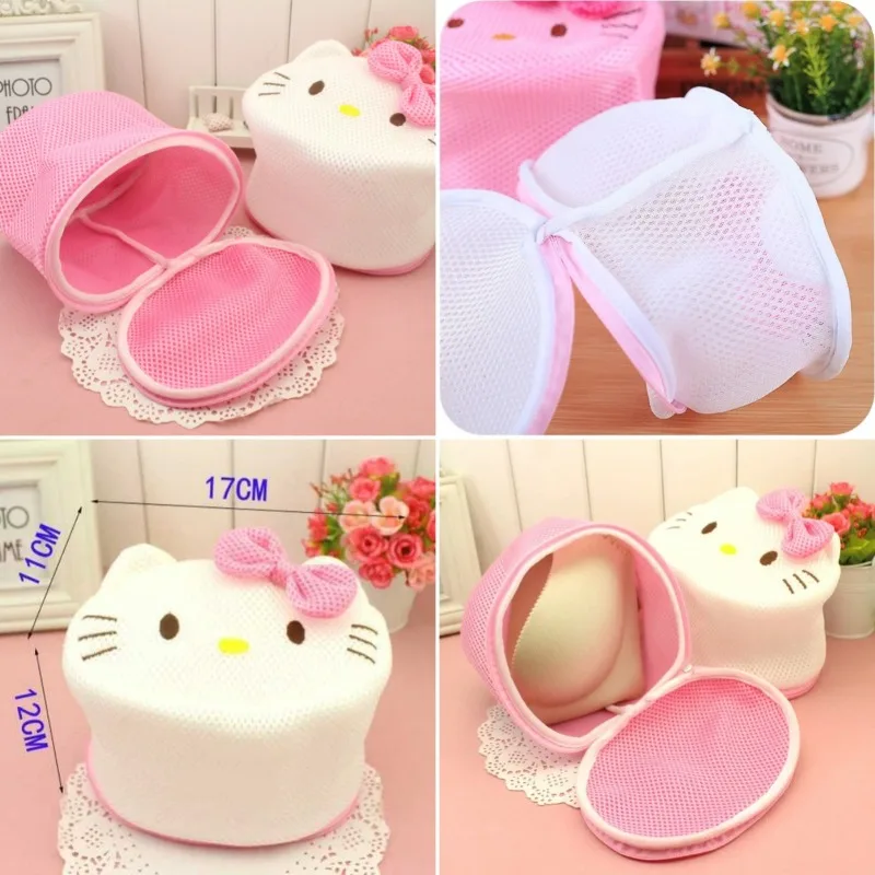 

Sanrio HelloKitty Anime Bra Laundry Bag Pink White Anti Staining Anti Deformation Thickened Washing Machine Underwear Protection