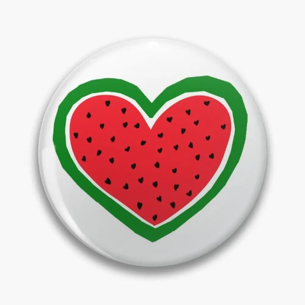 Watermelon Heart Pin Buttons Brooches  Jewelry Accessory Customize Brooch Fashion Lapel Badges