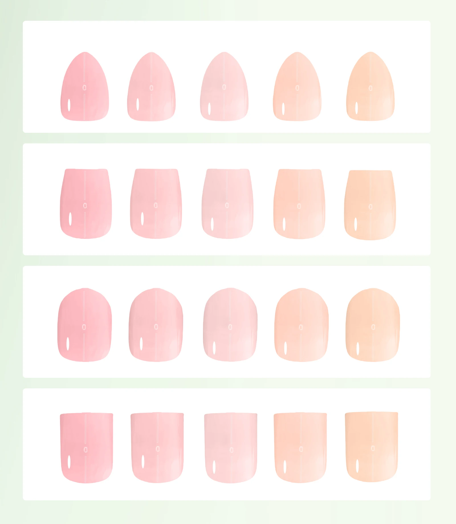 NAILPOP Nagelset zum Aufdrücken, 5-Farben-Mix, tragbare künstliche Nägel, 140–150 Stück, Mandel-Sarg, quadratisch, ovale Formen, langlebiges Design – Detail 6