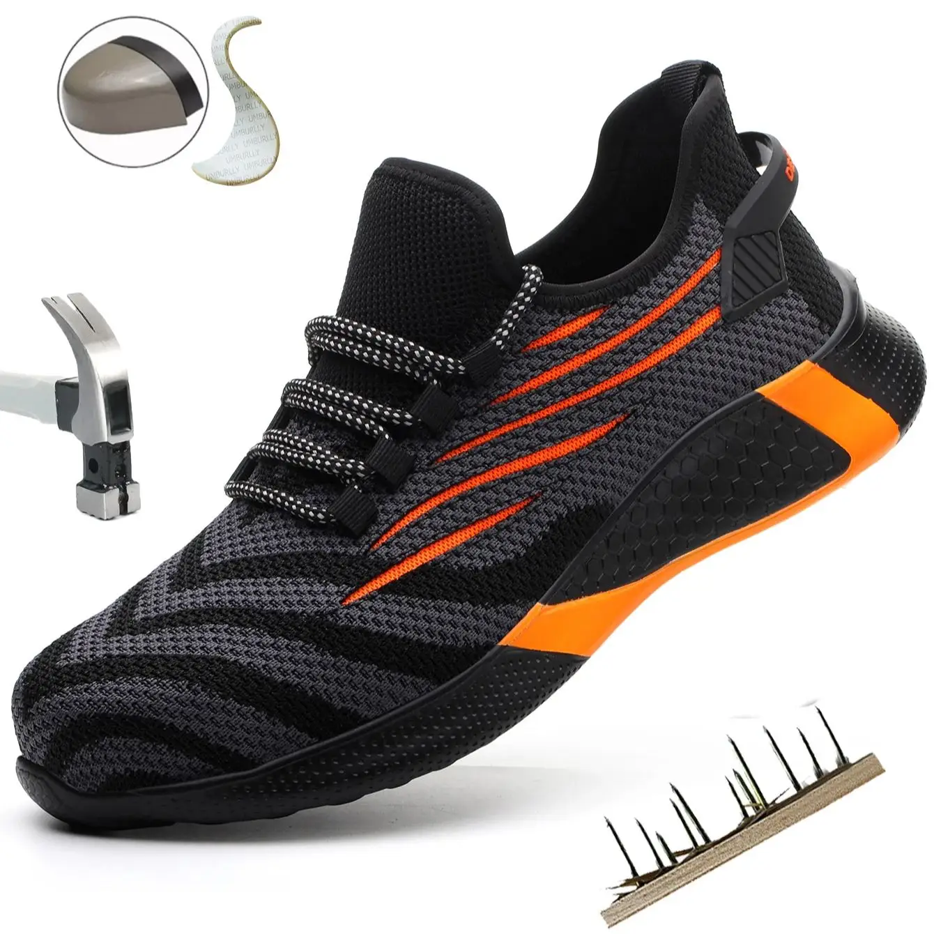 

Men Safety Shoes For Work Safety Boots Protect Breathable Anti-smash Steel Toe Sport Work Sneakers Construction Security Boots