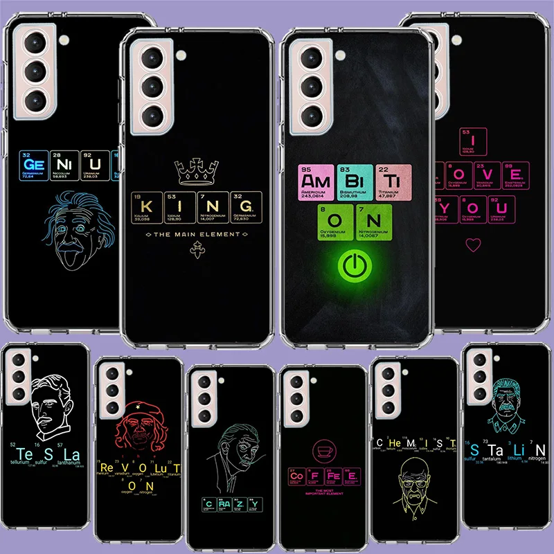 Chemical Element Period Phone Case for Samsung A16 A17 A26 A36 A56 A57 A55 A54 A37 A15 A25 A35 A14 A24 A34 Galaxy Note 20 10 A07