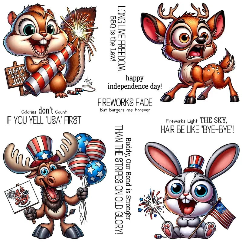 

Funny Animals Celebration Clear Stamp DIY Scrapbooking Supplies Silicone Stamp For Card Making Albums Crafts Decor