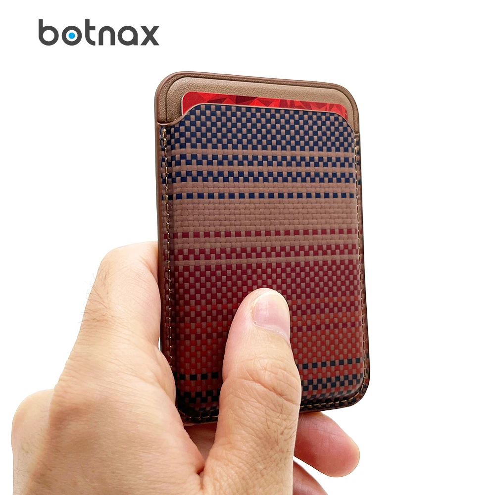 Carbon Fiber Wallets Compatible with MagSafe Aramid Card Wallet PU Magnetic Case for iphone 17 Pro max 16 15 Plus 14 13 12 Air
