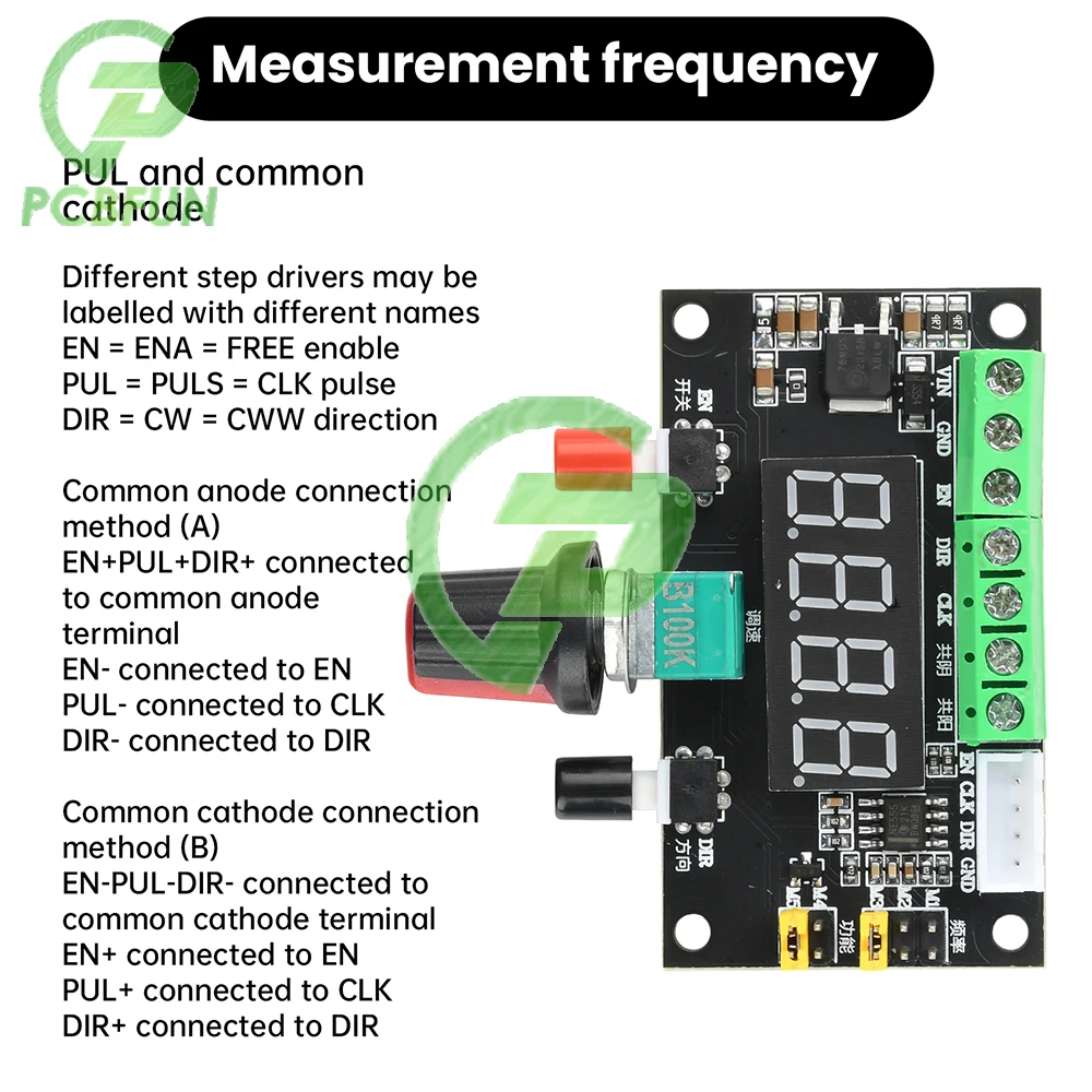 

Stepper Motor Power Supply Controller 12V/24V with Forward Reverse Function Speed Regulation PWM Pulse Signal Generator Module