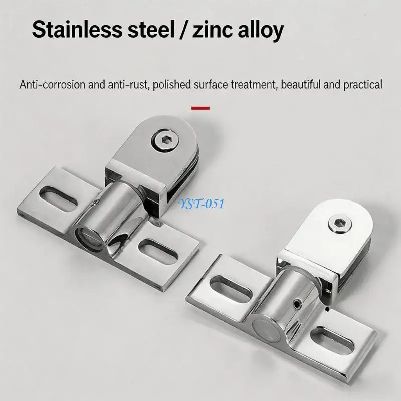 E15A Shower Door Pivots Hinges Cabinet Clip Glass Insert Bathroom Hardware Fixing Clip