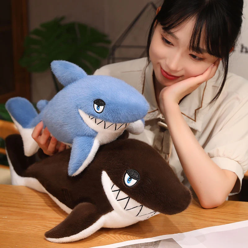 

45/60/85CM Stuffed Shark Plush Toy Cartoon Shark Open the Mouth Sleeping Cushion Sofa Pillow Birthday Gift